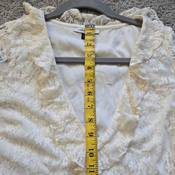 American Eagle Women S Small Lace Blouse Bridgerton Fairy Angelcore Coquette Top - Picture 12 of 12